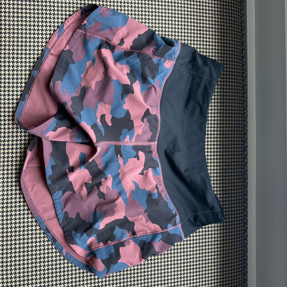 lululemon athletica Pink and Blue Camo Athletic Shorts